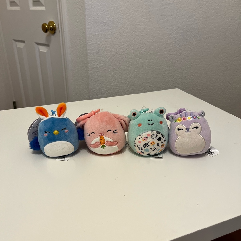 4 Small Squishmallow Keychains